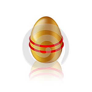 Golden egg with elastic/rubber for colouring