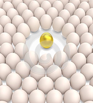 Golden egg among normal eggs