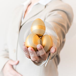 Golden egg opportunity with retirement planning concept