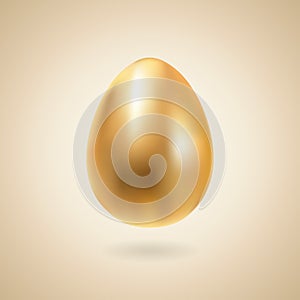 Golden egg realistic illustration.