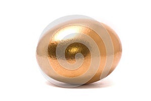 Golden egg on studio white