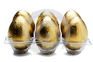 Golden Eggs In Egg Carton