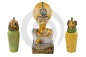 Golden egypt pharaoh and his bodyguards