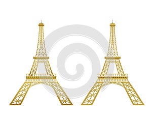 Golden Eiffel Tower vector