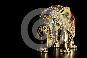 Golden elephant jewelry box