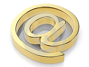 Golden email symbol