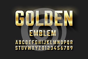 Golden emblem style font photo