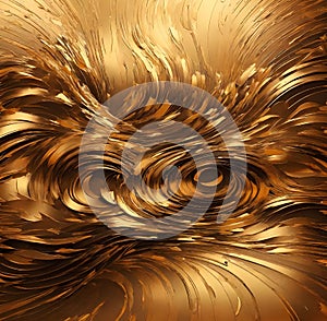 Golden embroided spiral abstract design background