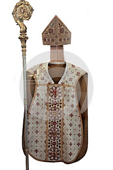 Golden embroidered bishops vestments