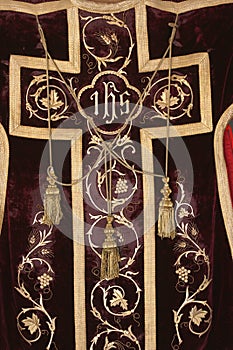 Golden embroidered church vestments