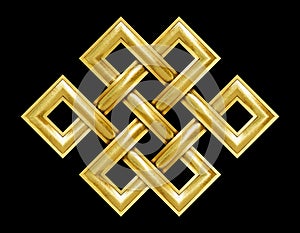 Golden eternal / endless / buddha knot symbol