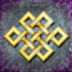 Golden eternal / endless / buddha knot symbol