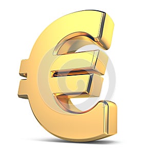 Golden euro currency sign