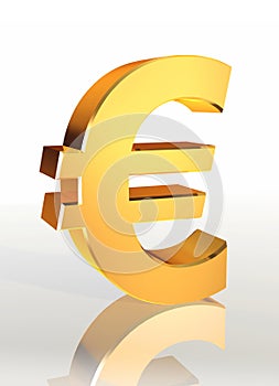 Golden euro symbol