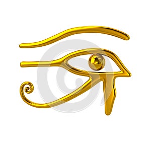 Golden Eye of Horus symbol photo
