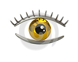 Golden Eye Icon 3d illustration