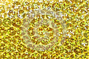 Golden fabric sparkle sequins