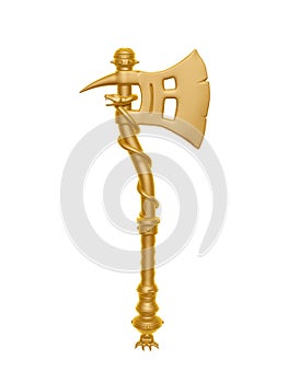 Golden fantasy axe