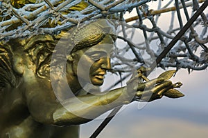 Golden figurehead on Sailing Ship