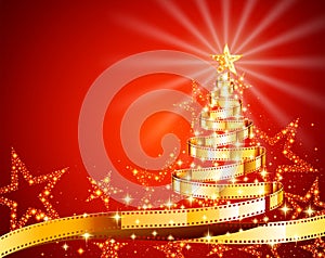 Golden Film Strip Christmas Tree