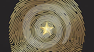 Golden Fingerprint Pattern on Dark Background