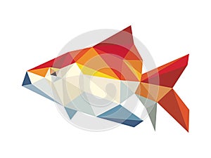 Golden fish low polygon vector