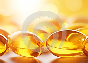 Golden Fish Oil Softgel Capsules - Healthy Omega-3 Supplement