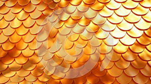 Golden fish scales, textured background. Snake, lizard, reptile gold skin. Luxurious golden sequins. Concepts of luxury