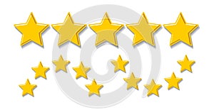 Golden five stars icons