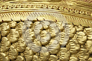 Golden flake of naga statue. temple in Thailand. for background