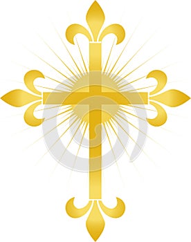 Golden Fleur Cross/eps