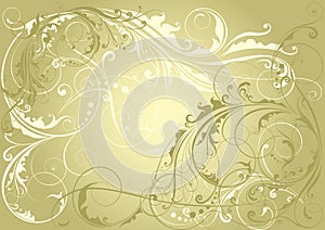 Golden floral background