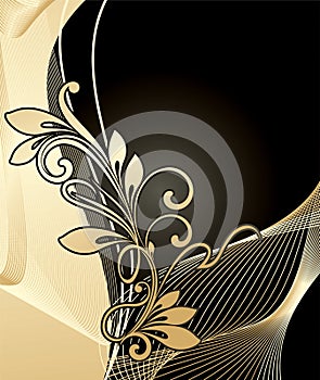 Golden floral background