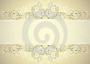 Golden floral background frame