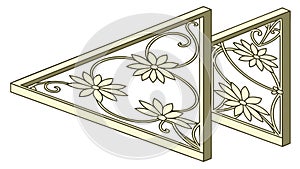 Golden Floral Corner Frames Vector Element, vector design Generative AI