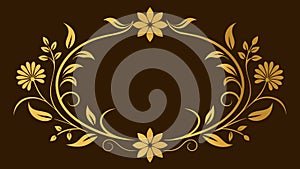 Golden Floral Frame Elevate Your Design with Stunning Vector Graphics photo