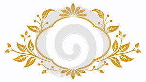Golden Floral Frame Elevate Your Design with Stunning Vector Graphics photo