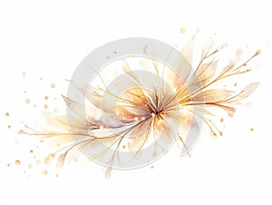 Golden floral Illustration for simple and elegant design, website, wallpaper, greetings, postcards