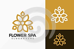 Golden Flower Spa Logo Design, creative modern Logos Designs Vector Illustration Template