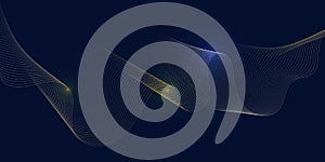 Golden flowing waves banner design