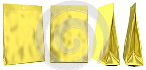 Golden foil pouch gusseted plastic bag