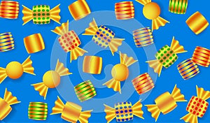 Golden foiled candies background