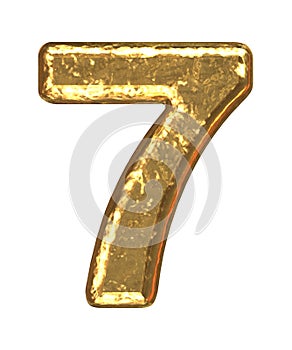 Golden font. Number seven