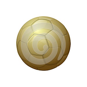 Golden football or soccer ball Sport equipment icon