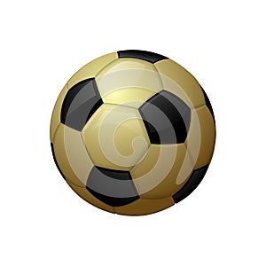 Golden football or soccer ball Sport equipment icon