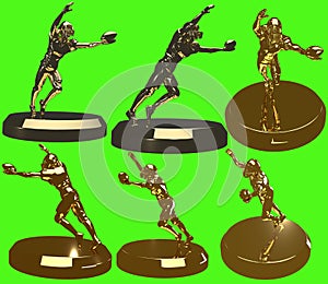 Golden football statue gold footballer sculpture