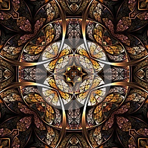 Golden fractal kaleidoscope