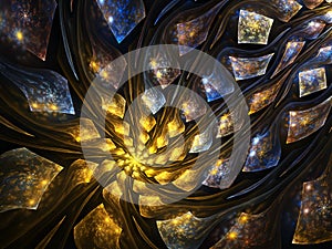 Golden fractal spiral