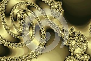 Golden Fractal Spiral, luxury pastel rose