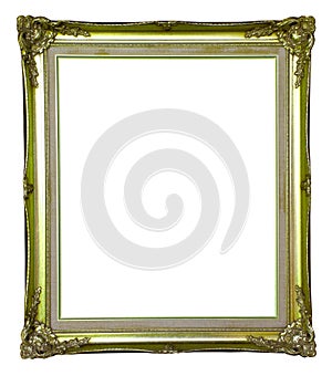 Golden frame isolated on white